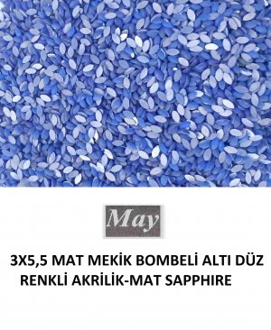 3X5,5 MAT MEKİK BOMBELİ ALTI DÜZ RENKLİ AKRİLİK-MAT SAPPHIRE