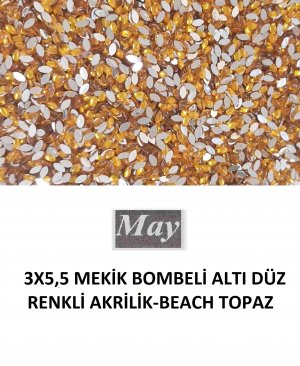 3X5,5 MEKİK BOMBELİ ALTI DÜZ RENKLİ AKRİLİK-BEACH TOPAZ