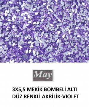 3X5,5 MEKİK BOMBELİ ALTI DÜZ RENKLİ AKRİLİK-VIOLET