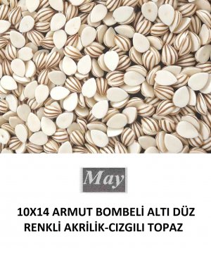 10X14 ARMUT BOMBELİ ALTI DÜZ RENKLİ AKRİLİK-CIZGILI TOPAZ