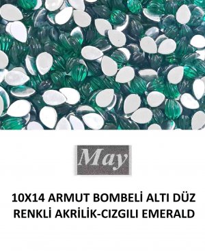 10X14 ARMUT BOMBELİ ALTI DÜZ RENKLİ AKRİLİK-CIZGILI EMERALD
