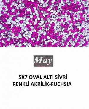 5X7 OVAL ALTI SİVRİ RENKLİ AKRİLİK-FUCHSIA