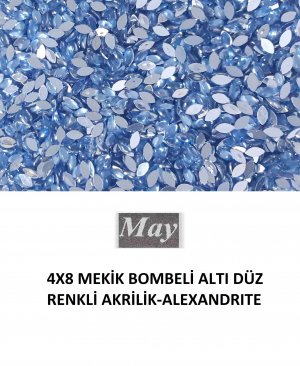 4X8 MEKİK BOMBELİ ALTI DÜZ RENKLİ AKRİLİK-ALEXANDRITE