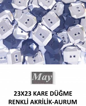 23X23 KARE DÜĞME RENKLİ AKRİLİK-AURUM