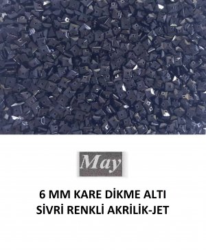 6 MM KARE DİKME ALTI SİVRİ RENKLİ AKRİLİK-JET