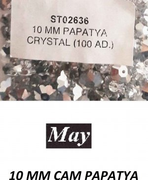 10 MM CAM PAPATYA ALTI SİVRİ CRYSTAL