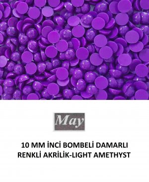 10 MM İNCİ BOMBELİ DAMARLI RENKLİ AKRİLİK-LIGHT AMETHYST