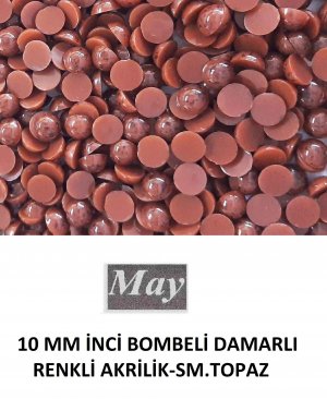 10 MM İNCİ BOMBELİ DAMARLI RENKLİ AKRİLİK-SM.TOPAZ