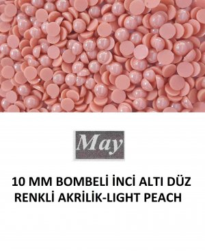 10 MM BOMBELİ İNCİ ALTI DÜZ RENKLİ AKRİLİK-LIGHT PEACH