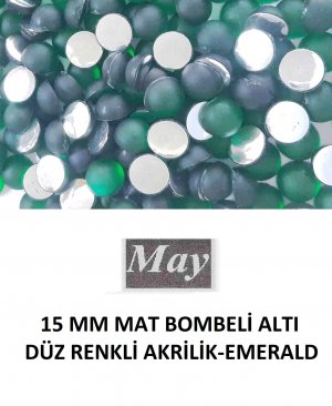 15 MM MAT BOMBELİ ALTI DÜZ RENKLİ AKRİLİK-EMERALD