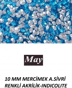 10 MM MERCİMEK ALTI SİVRİ RENKLİ AKRİLİK-INDICOLITE