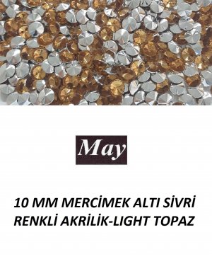 10 MM MERCİMEK ALTI SİVRİ RENKLİ AKRİLİK-LIGHT TOPAZ