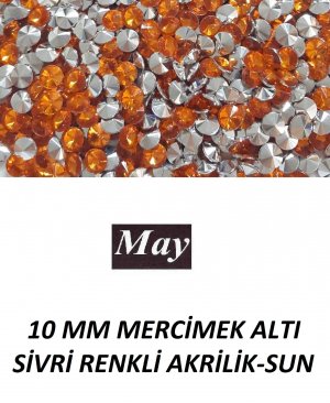 10 MM MERCİMEK ALTI SİVRİ RENKLİ AKRİLİK-SUN