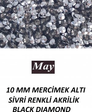 10 MM MERCİMEK ALTI SİVRİ RENKLİ AKRİLİK-BLACK DIAMOND