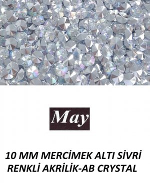 10 MM MERCİMEK ALTI SİVRİ RENKLİ AKRİLİK-AB CRYSTAL