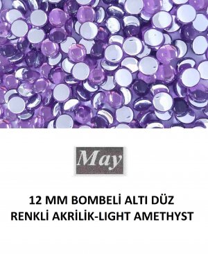 12 MM BOMBELİ ALTI DÜZ RENKLİ AKRİLİK-LIGHT AMETHYST