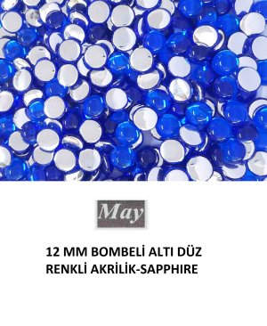 12 MM BOMBELİ ALTI DÜZ RENKLİ AKRİLİK-SAPPHIRE