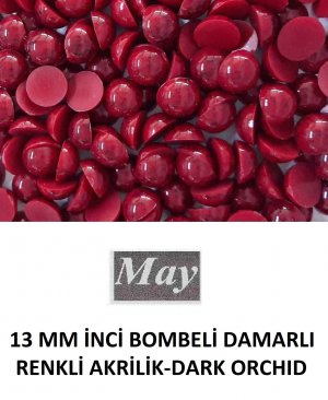 13 MM İNCİ BOMBELİ DAMARLI RENKLİ AKRİLİK-DARK ORCHID