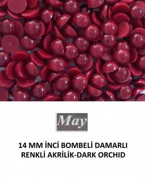 14 MM İNCİ BOMBELİ DAMARLI RENKLİ AKRİLİK-DARK ORCHID