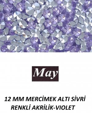 12 MM MERCİMEK ALTI SİVRİ RENKLİ AKRİLİK-VIOLET