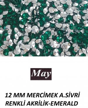 12 MM MERCİMEK ALTI SİVRİ RENKLİ AKRİLİK-EMERALD