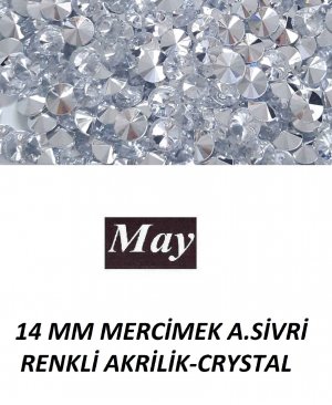 14 MM MERCİMEK ALTI SİVRİ RENKLİ AKRİLİK-CRYSTAL