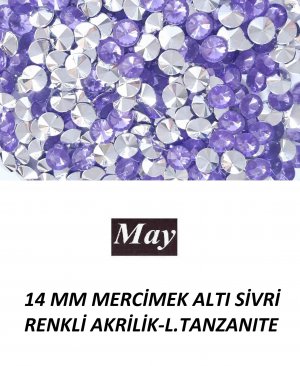 14 MM MERCİMEK ALTI SİVRİ RENKLİ AKRİLİK-LIGHT TANZANITE