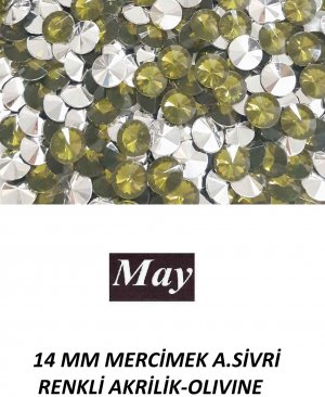 14 MM MERCİMEK ALTI SİVRİ RENKLİ AKRİLİK-OLIVINE