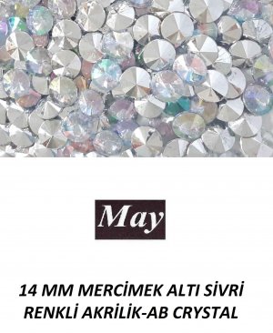 14 MM MERCİMEK ALTI SİVRİ RENKLİ AKRİLİK-AB CRYSTAL