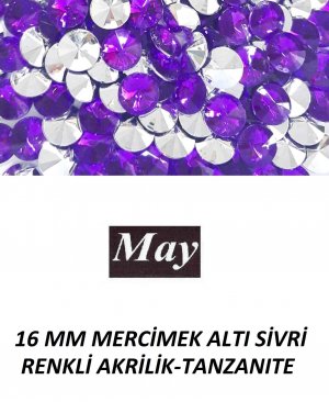 16 MM MERCİMEK ALTI SİVRİ RENKLİ AKRİLİK-TANZANITE