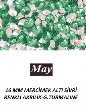 16 MM MERCİMEK ALTI SİVRİ RENKLİ AKRİLİK-G.TURMALINE