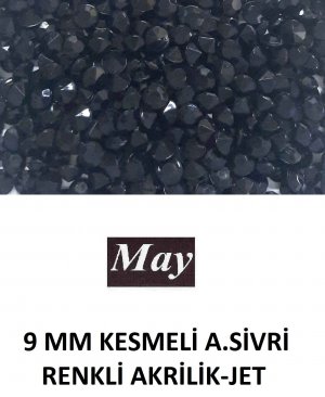 9 MM KESMELİ ALTI SİVRİ RENKLİ AKRİLİK-JET