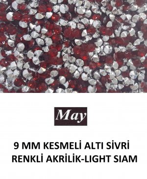 9 MM KESMELİ ALTI SİVRİ RENKLİ AKRİLİK-LIGHT SIAM