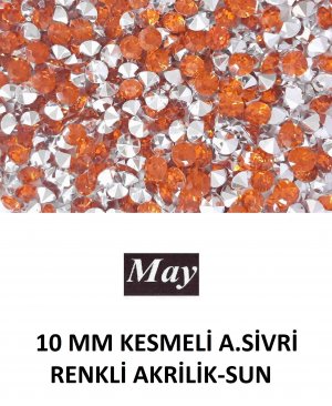 10 MM KESMELİ ALTI SİVRİ RENKLİ AKRİLİK-SUN