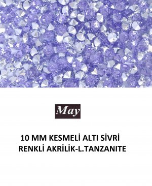 10 MM KESMELİ ALTI SİVRİ RENKLİ AKRİLİK-LIGHT TANZANITE