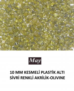 10 MM KESMELİ PLASTİK ALTI SİVRİ RENKLİ AKRİLİK-OLIVINE