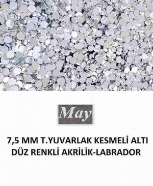 7,5 MM T.YUVARLAK KESMELİ ALTI DÜZ RENKLİ AKRİLİK-LABRADOR