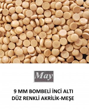 9 MM BOMBELİ İNCİ ALTI DÜZ RENKLİ AKRİLİK-MEŞE