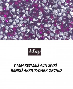 3 MM KESMELİ ALTI SİVRİ RENKLİ AKRILIK-DARK ORCHID