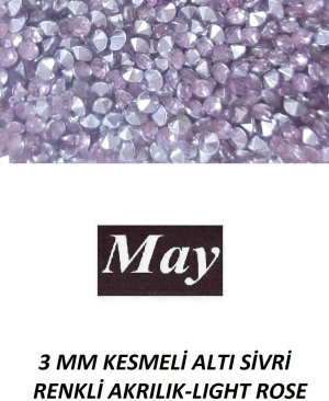 3 MM KESMELİ ALTI SİVRİ RENKLİ AKRILIK-LIGHT ROSE