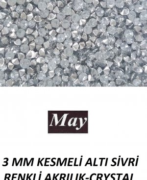 3 MM KESMELİ ALTI SİVRİ RENKLİ AKRILIK-CRYSTAL