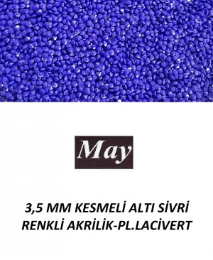 3,5 MM KESMELİ ALTI SİVRİ RENKLİ AKRİLİK-PLASTİK LACİVERT