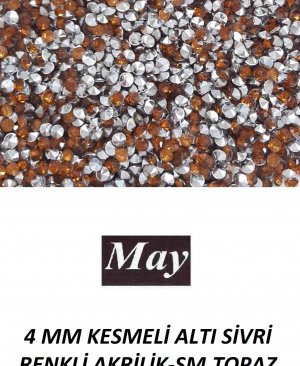 4 MM KESMELİ ALTI SİVRİ RENKLİ AKRİLİK-SM.TOPAZ