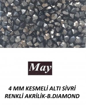 4 MM KESMELİ ALTI SİVRİ RENKLİ AKRİLİK-B.DIAMOND