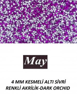 4 MM KESMELİ ALTI SİVRİ RENKLİ AKRİLİK-DARK ORCHID