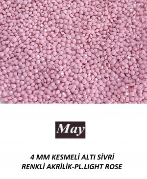 4 MM KESMELİ ALTI SİVRİ RENKLİ AKRİLİK-PL.LIGHT ROSE