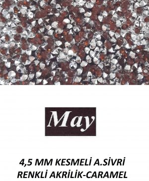 4,5 MM KESMELİ ALTI SİVRİ RENKLİ AKRİLİK-CARAMEL