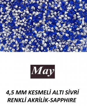 4,5 MM KESMELİ ALTI SİVRİ RENKLİ AKRİLİK-SAPPHIRE