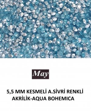 5,5 MM KESMELİ ALTI SİVRİ RENKLİ AKRİLİK-AQUA BOHEMICA