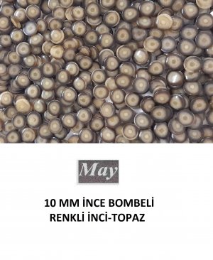 10 MM İNCE BOMBELİ RENKLİ İNCİ-TOPAZ
